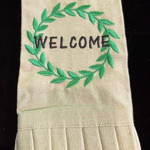 Ruffled monogrammed guest towel